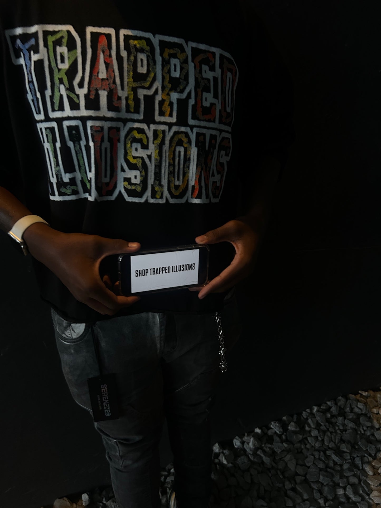 BLACK MULTI COLOR TEE